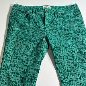 Vineyard Vines Green Corduroy Pants Womens Black‎ Polka Dots - Waist Sz 35